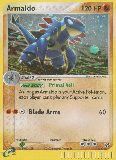 Armaldo – Sandstorm 1/100 Pokémon card