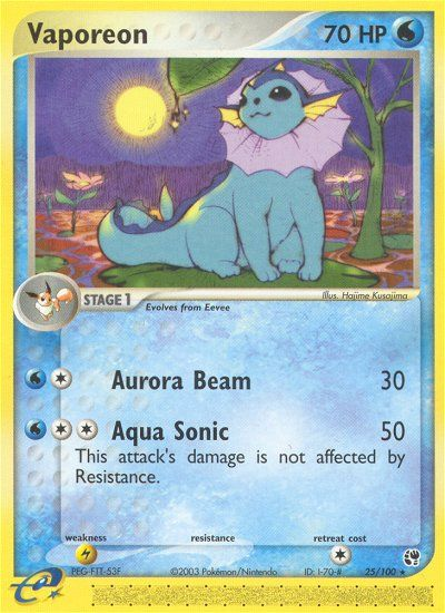 Vaporeon – Sandstorm 25/100 Pokémon card