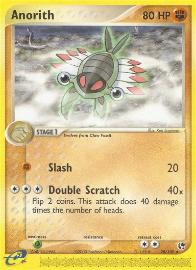 Anorith – Sandstorm 28/100 Pokémon card