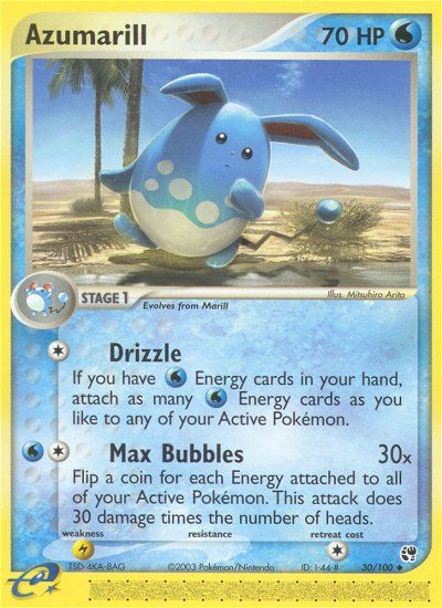 Azumarill – Sandstorm 30/100 Pokémon card