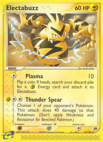 Electabuzz – Sandstorm 35/100 Pokémon card