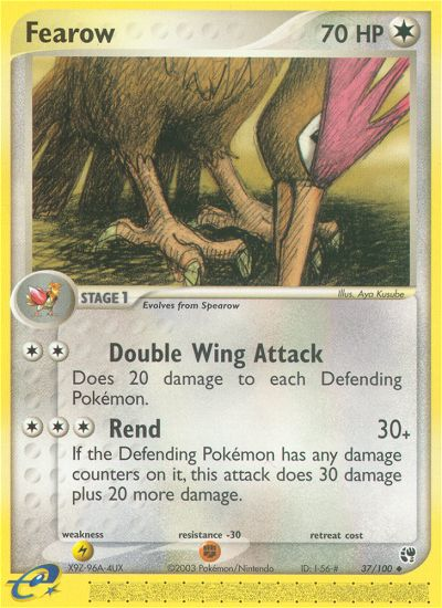 Fearow – Sandstorm 37/100 Pokémon card