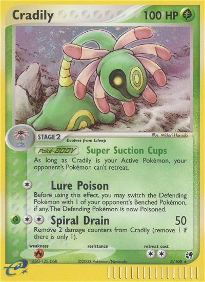 Cradily – Sandstorm 3/100 Pokémon card