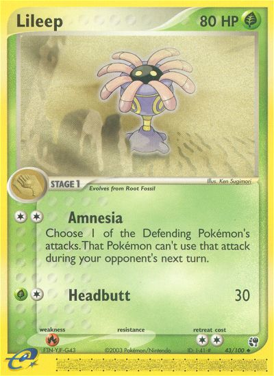 Lileep – Sandstorm 43/100 Pokémon card