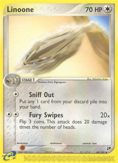 Linoone – Sandstorm 44/100 Pokémon card