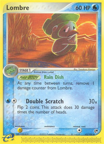 Lombre – Sandstorm 45/100 Pokémon card