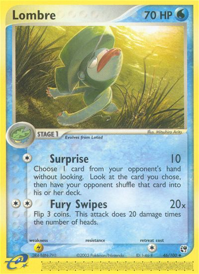 Lombre – Sandstorm 46/100 Pokémon card