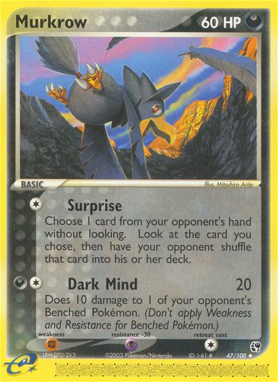 Murkrow – Sandstorm 47/100 Pokémon card