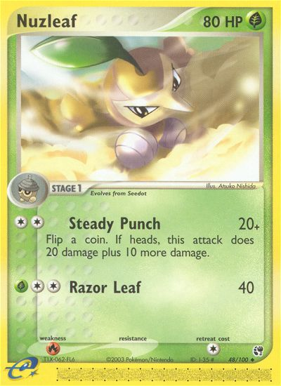 Nuzleaf – Sandstorm 48/100 Pokémon card