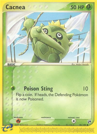 Cacnea – Sandstorm 58/100 Pokémon card