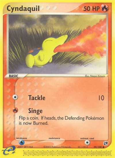 Cyndaquil – Sandstorm 59/100 Pokémon card