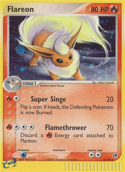 Flareon – Sandstorm 5/100 Pokémon card