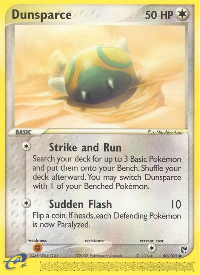 Dunsparce – Sandstorm 60/100 Pokémon card