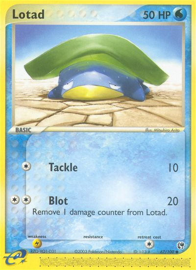 Lotad – Sandstorm 67/100 Pokémon card