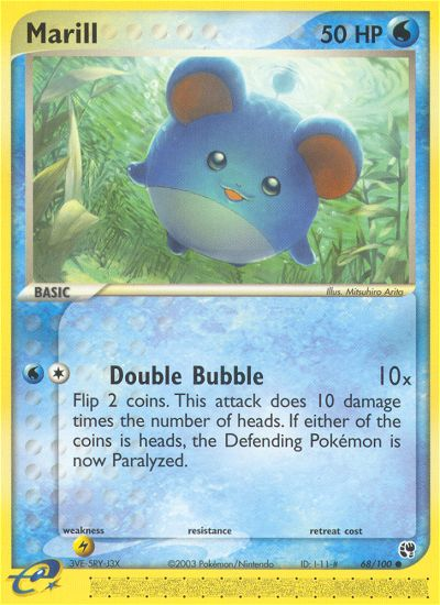 Marill – Sandstorm 68/100 Pokémon card