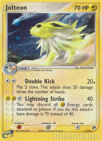 Jolteon – Sandstorm 6/100 Pokémon card