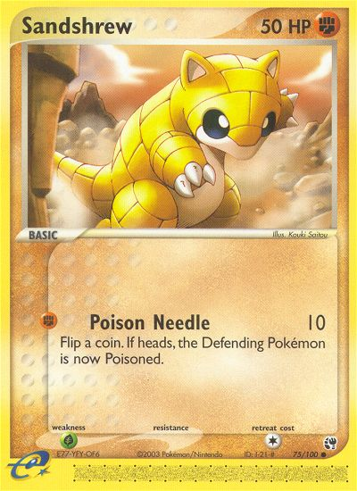 Sandshrew – Sandstorm 75/100 Pokémon card