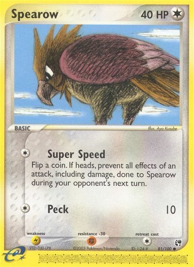 Spearow – Sandstorm 81/100 Pokémon card