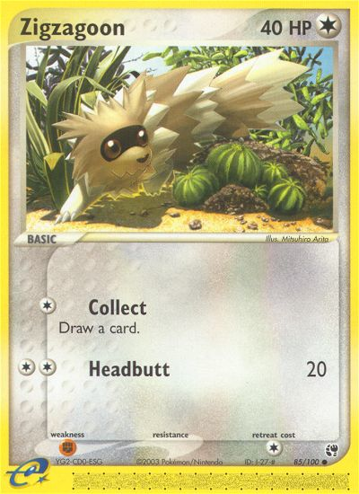 Zigzagoon – Sandstorm 85/100 Pokémon card