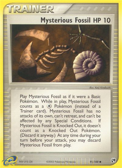 Mysterious Fossil – Sandstorm 91/100 Pokémon card