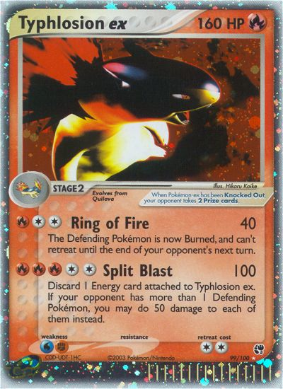 Typhlosion ex – Sandstorm 99/100 Pokémon card