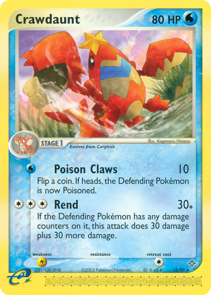 Crawdaunt – Dragon 13/97 Pokémon card