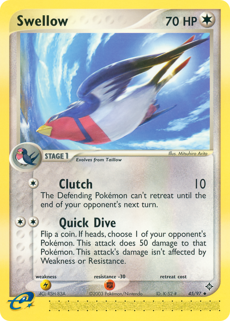 Swellow – Dragon 45/97 Pokémon card