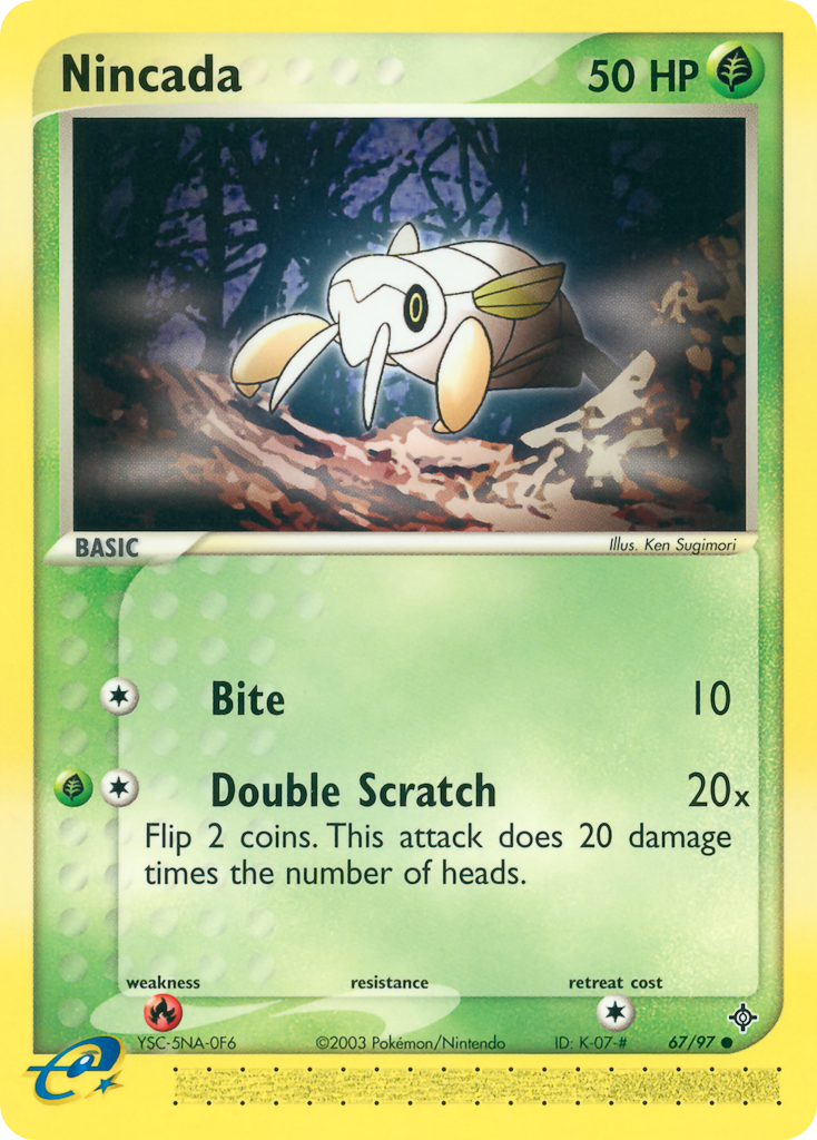 Nincada – Dragon 67/97 Pokémon card
