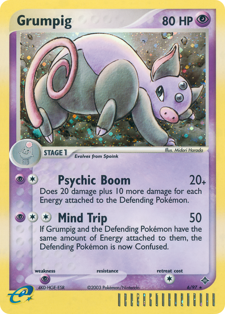 Grumpig – Dragon 6/97 Pokémon card