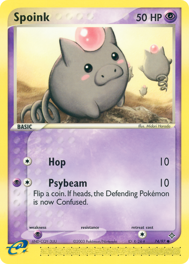 Spoink – Dragon 74/97 Pokémon card