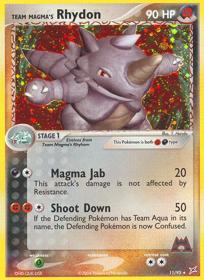 Team Magma's Rhydon – Team Magma vs Team Aqua 11/95 Pokémon card