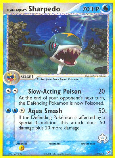 Team Aqua's Sharpedo – Team Magma vs Team Aqua 18/95 Pokémon card