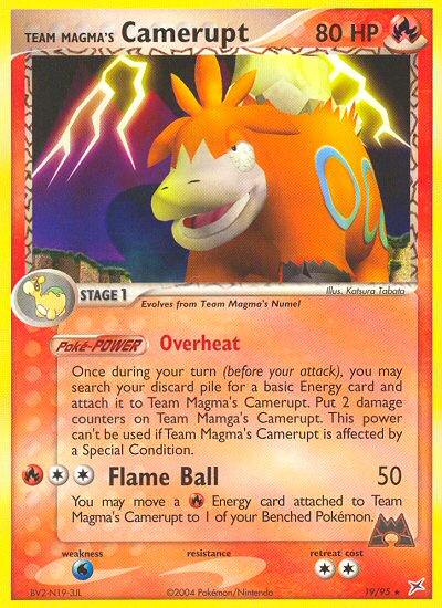Team Magma's Camerupt – Team Magma vs Team Aqua 19/95 Pokémon card