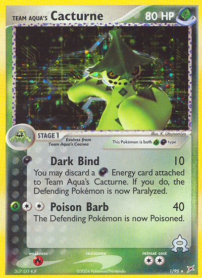 Team Aqua's Cacturne – Team Magma vs Team Aqua 1/95 Pokémon card