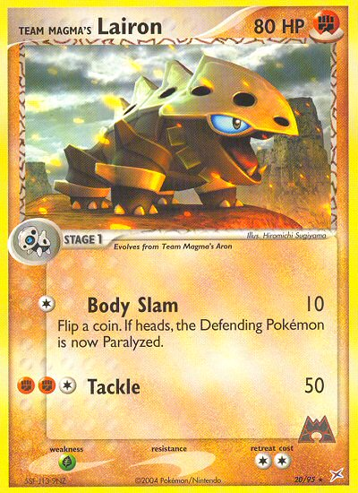 Team Magma's Lairon – Team Magma vs Team Aqua 20/95 Pokémon card