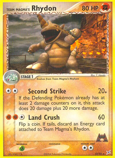 Team Magma's Rhydon – Team Magma vs Team Aqua 22/95 Pokémon card