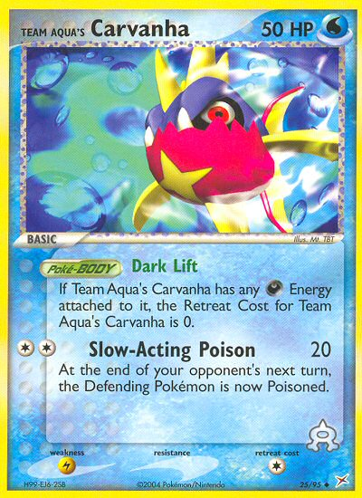 Team Aqua's Carvanha – Team Magma vs Team Aqua 25/95 Pokémon card