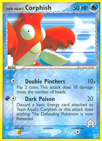 Team Aqua's Corphish – Team Magma vs Team Aqua 26/95 Pokémon card