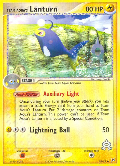 Team Aqua's Lanturn – Team Magma vs Team Aqua 28/95 Pokémon card