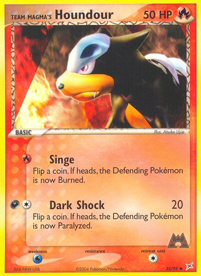 Team Magma's Houndour – Team Magma vs Team Aqua 35/95 Pokémon card