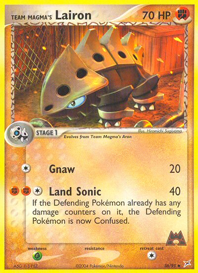 Team Magma's Lairon – Team Magma vs Team Aqua 36/95 Pokémon card