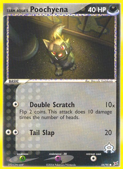 Team Aqua's Poochyena – Team Magma vs Team Aqua 54/95 Pokémon card