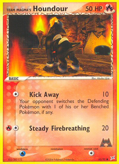 Team Magma's Houndour – Team Magma vs Team Aqua 63/95 Pokémon card