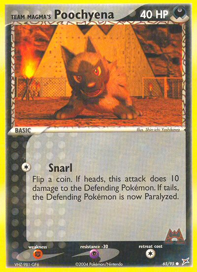 Team Magma's Poochyena – Team Magma vs Team Aqua 65/95 Pokémon card