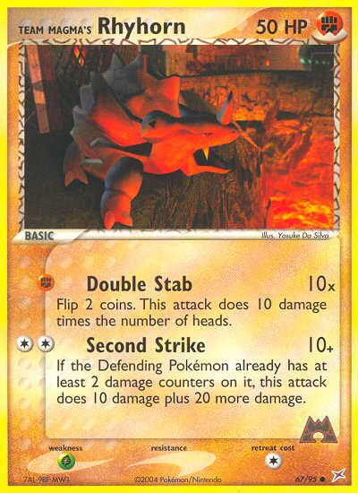 Team Magma's Rhyhorn – Team Magma vs Team Aqua 67/95 Pokémon card