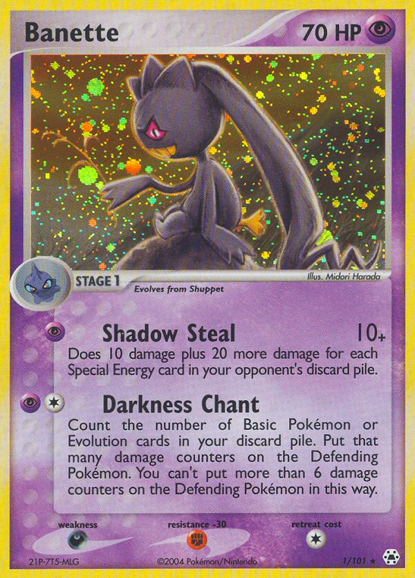 Banette – Hidden Legends 1/101 Pokémon card