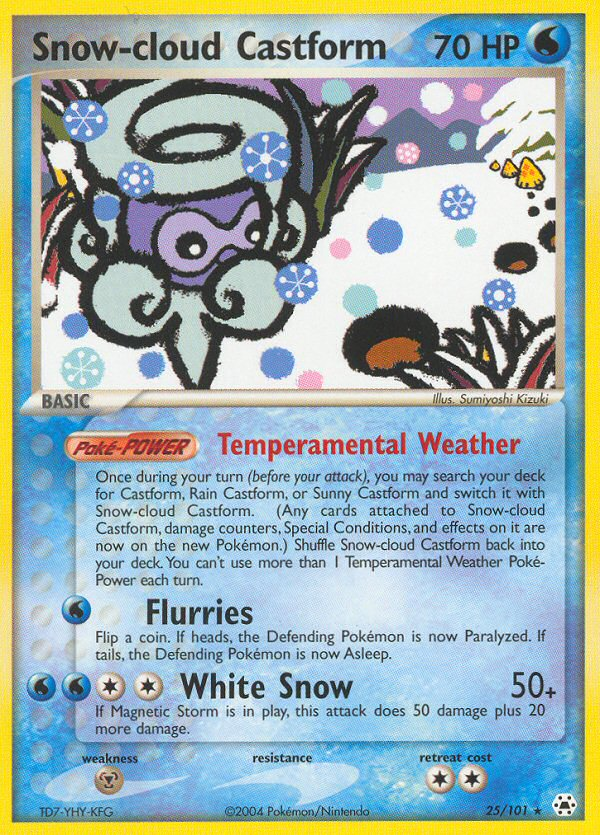 Snow-cloud Castform – Hidden Legends 25/101 Pokémon card