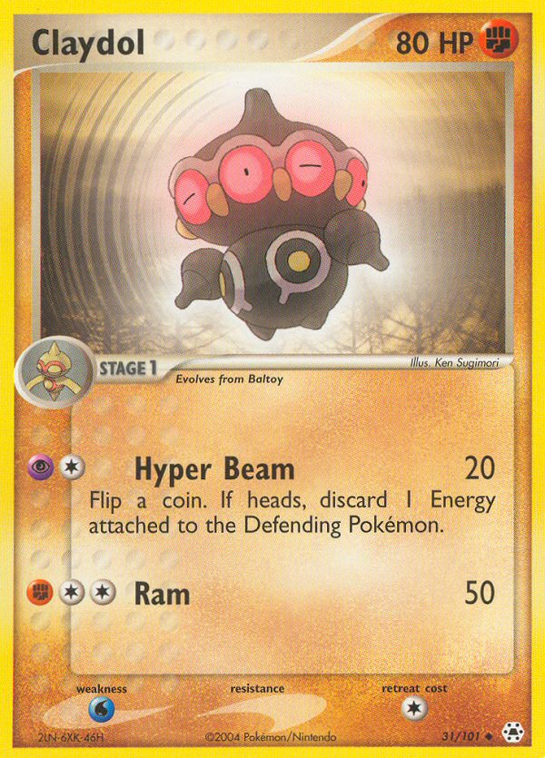 Claydol – Hidden Legends 31/101 Pokémon card