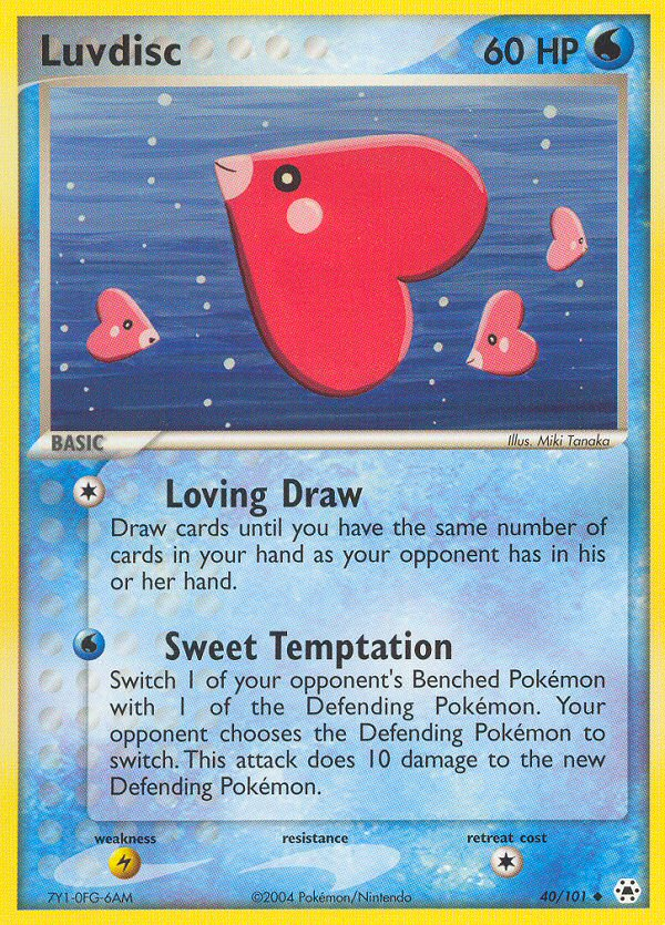 Luvdisc – Hidden Legends 40/101 Pokémon card