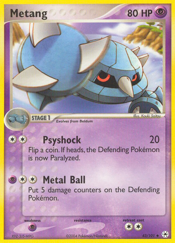 Metang – Hidden Legends 43/101 Pokémon card